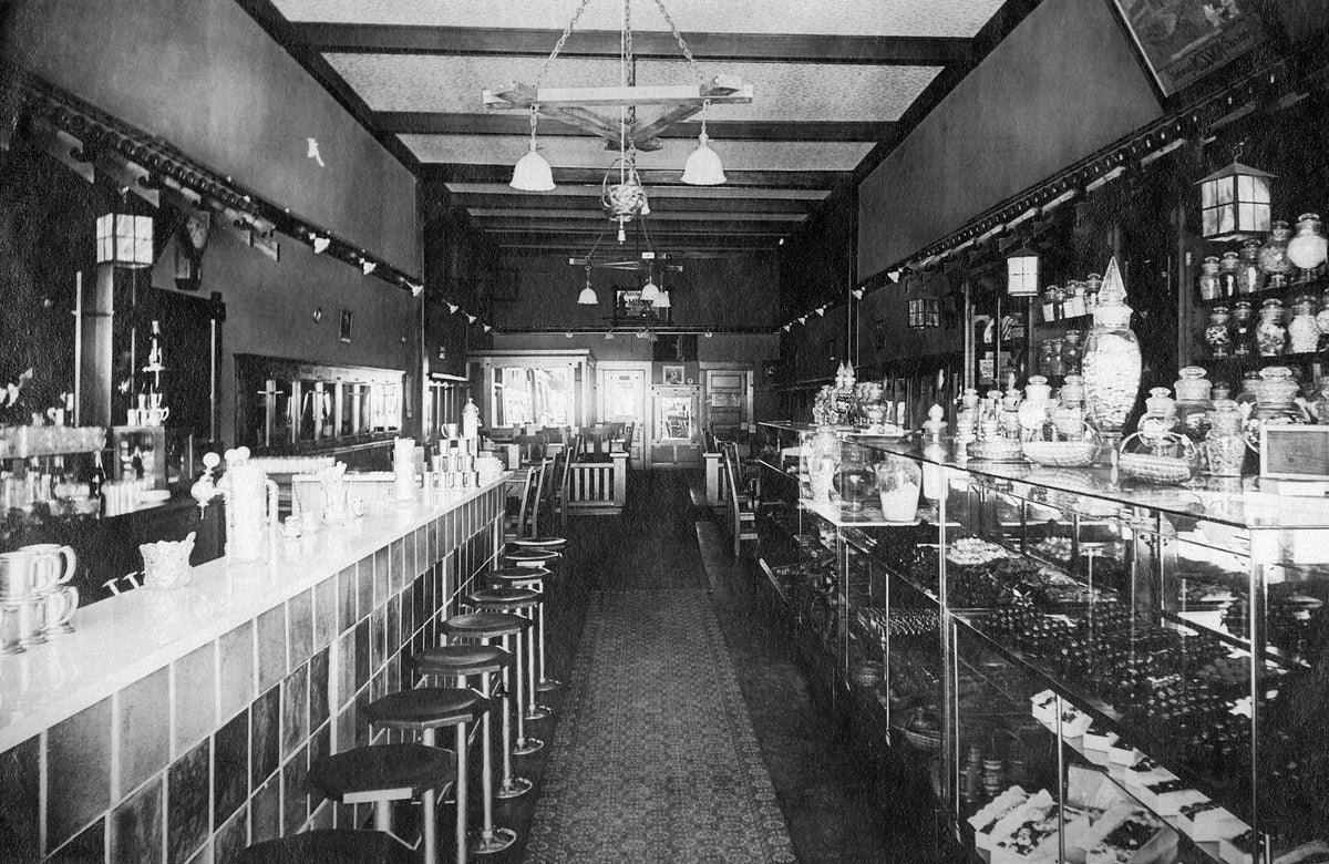Underwood’s Candy and Gift Shoppe, circa 1913. The store stayed in business until April 1930, when it succumbed to the financial hardships of the Great Depression. Courtesy Riverside Public Library