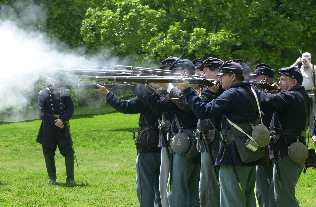 Much of the gear and uniforms worn by soldiers in the Civil War, as illustrated in this re-enactment photo, were made in Springfield.
