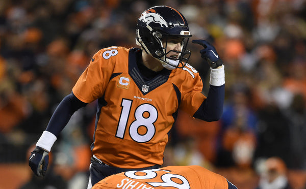 DENVER, CO - JANUARY 17: Denver Broncos quarterback Peyton Manning (18) signals to the wideouts during the fourth quarter against the Pittsburgh Steelers January 17, 2016 in the Divisional Round Playoff game at Sports Authority Field at Mile High Stadium. (Photo By Helen Richardson/The Denver Post)