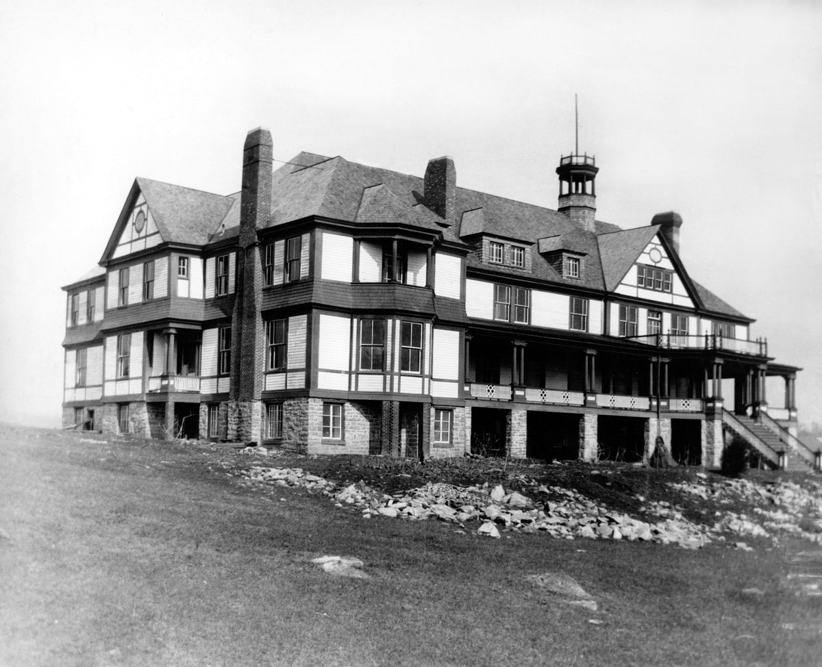 Seawright Springs Hotel, northwestern Augusta County, June 1909. The hotel burned before opening. Courtesy Augusta County Historical Society