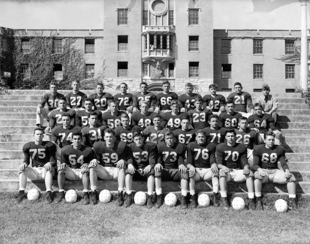 Augusta Military Academy football team, circa 1940. Courtesy Waynesboro Public Library Collection