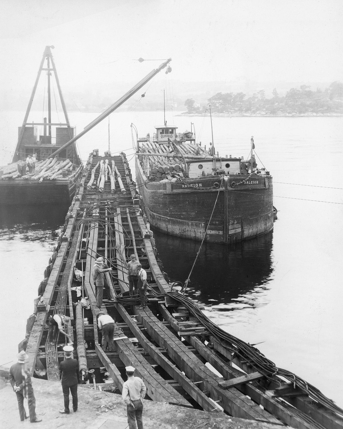 Looking west toward Pier D on August 23, 1928. Courtesy Submarine Force Library and Museum