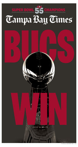 Bucs Win: Tampa Bay Times: Newspaper Front Page Poster Cover