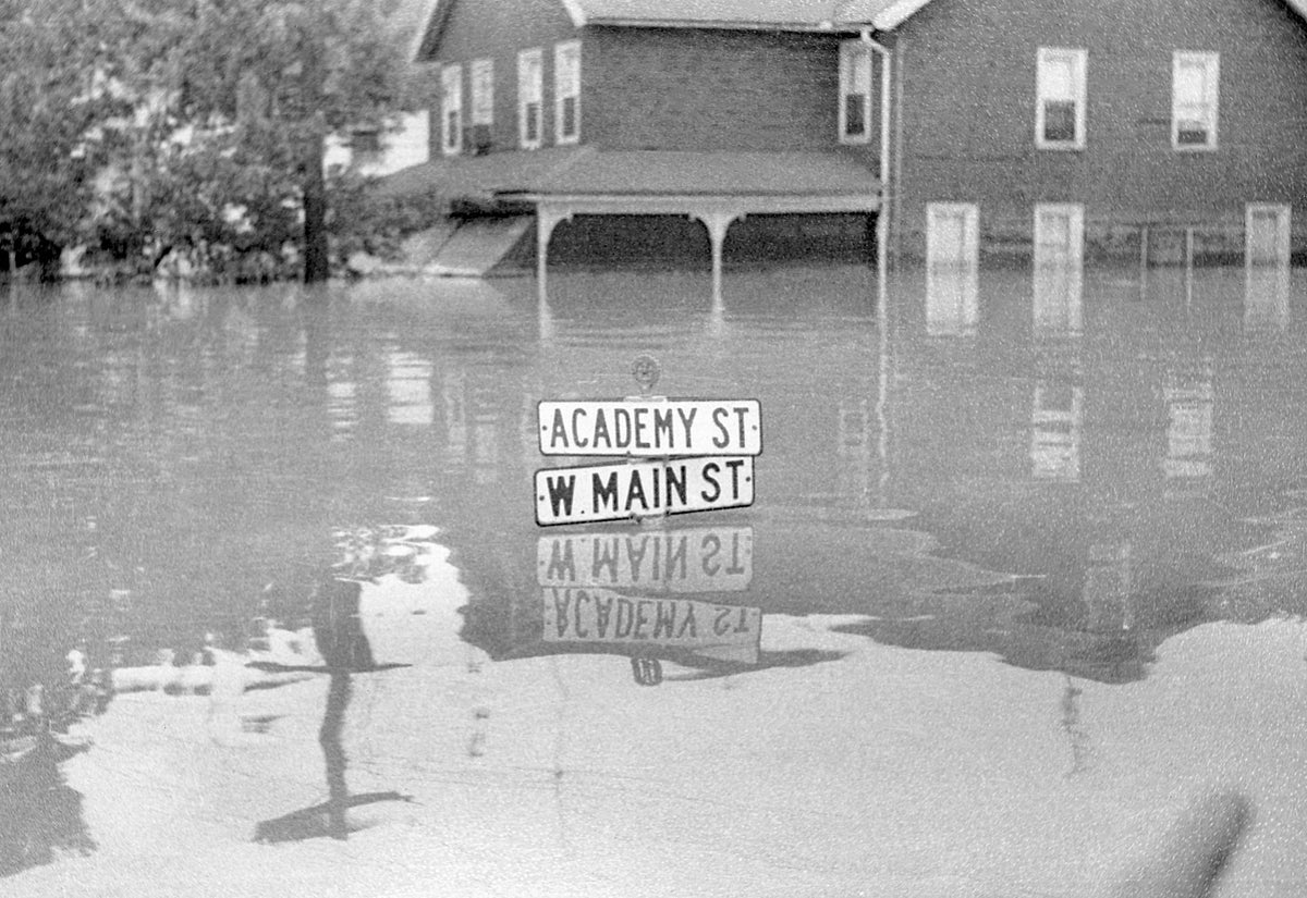 Flooded intersection at West Main and Academy streets, Plymouth. The Citizens’ Voice