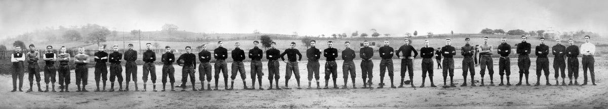 New Philadelphia High School football team at Tuscora Park, 1914. The team played on the baseball outfield before the stadium was built in the 1920s. Courtesy Tuscarawas County Historical Society