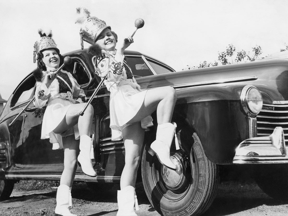 Jackie Jernberg and Jackie Bjornaas, majorettes in the Proctor High School Band, early 1940s. Courtesy Pat Lowe
