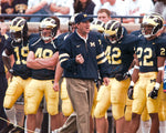 Michigan head football coach Lloyd Carr walks the sidelines during their game with Baylor at Michigan Stadium, Sept. 20, in Ann Arbor, MI. Julian H. Gonzalez / Detroit Free Press