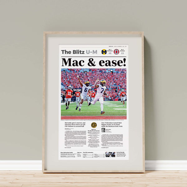 Mac & Ease: 2022 Michigan vs Ohio State Front Page Poster