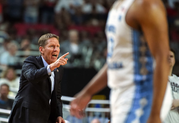 Gonzaga head coach Mark Few directs a play during the first half of the NCAA National Championship men’s basketball game, April 3, 2017, in Glendale. Colin Mulvany / The Spokesman-Review