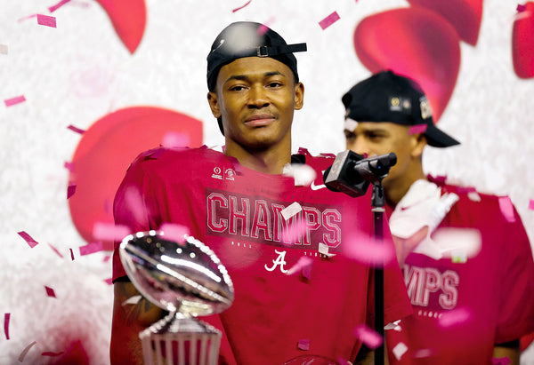 Everything came up roses for DeVonta Smith in the Rose Bowl, which doubled as a CFP semifinal and moved from California to Texas because of COVID-19 restrictions. Smith was selected the offensive MVP in Alabama’s 31-14 victory over Notre Dame after catching seven passes for 130 yards and three touchdowns. KEVIN JAIRAJ/USA TODAY SPORTS