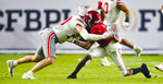 With a thunderous hit early in the second half, Ohio State linebacker Pete Werner separated DeVonta Smith from the football, dislocated his right index finger and ended his college career. “They couldn’t get it back in,” coach Nick Saban said. “He actually wanted to play; we just didn’t allow him to.” GARY COSBY JR./TUSCALOOSA NEWS