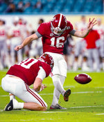 A sophomore from Hoover, Alabama, Will Reichard delivered another perfect kick with a 20-yard field goal in the third quarter. His 84 extra points broke the school record set by his backup, Joseph Bulovas, a redshirt junior who made 75 in 2018. GARY COSBY JR./TUSCALOOSA NEWS