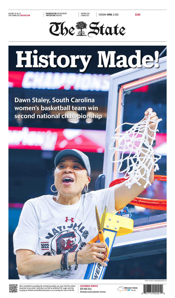 South Carolina WBB History Made Front Page Poster