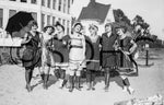 Members of the Leonard Motion Picture Company pose in August 1917 at the Hotel del Coronado during filming of Princess Virtue, released later that year. The hotel stood in for a French seaside resort in a plot about suitors of a rich young heiress, who awaits her true prince. Robert Leonard’s company was also known as the Mae Murray Feature Film Company of Universal City. San Diego History Center, Union-Tribune Collection (#UT2086)