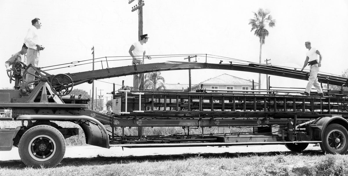Vero Beach Fire Department ladder truck, March 1961. Courtesy Indian River Press Journal