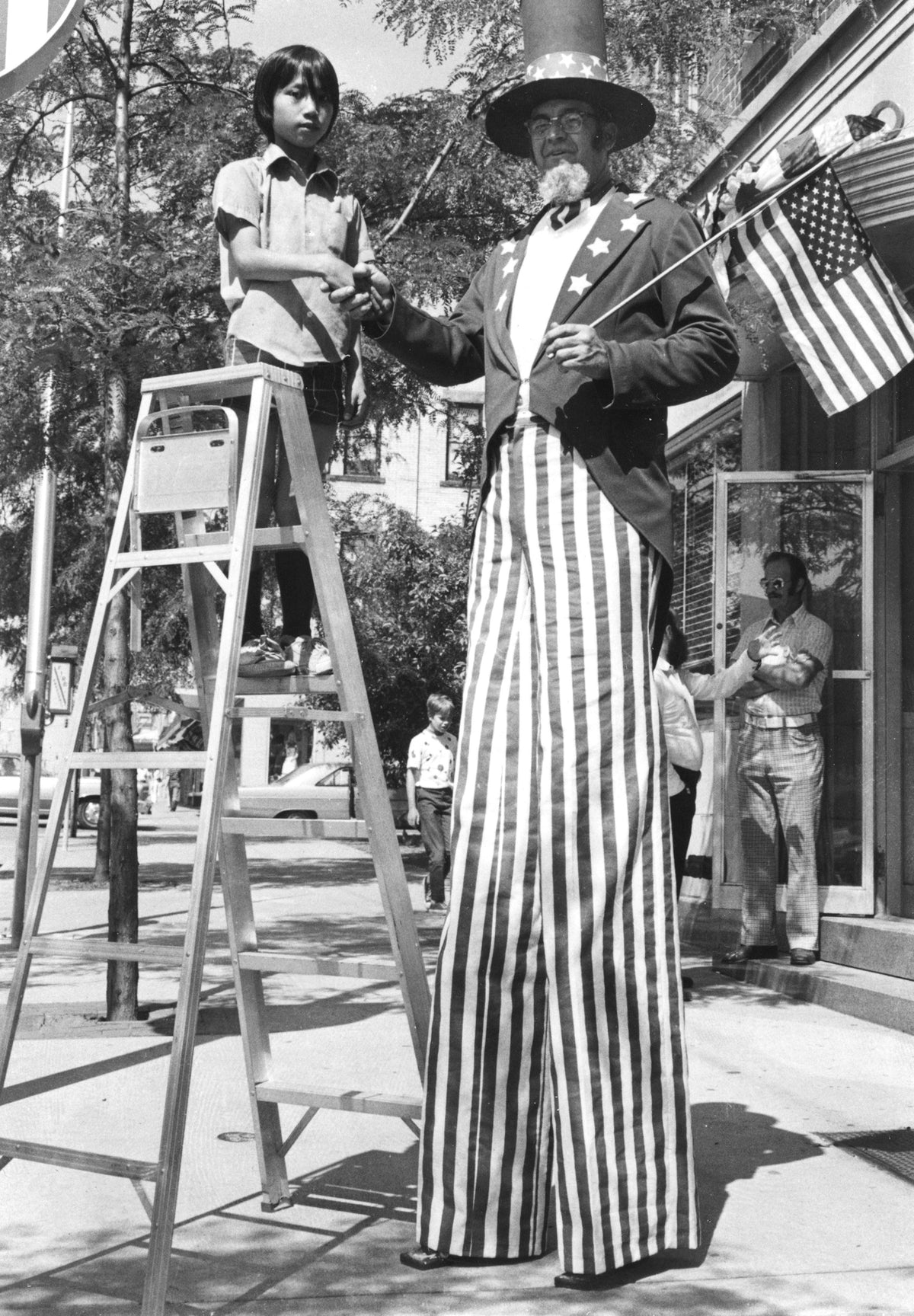 T. J. Harrison as Uncle Sam in the Wooster Sesquicentennial celebration, June 14-21, 1958. Courtesy County Line Historical Society of Wayne/Homes