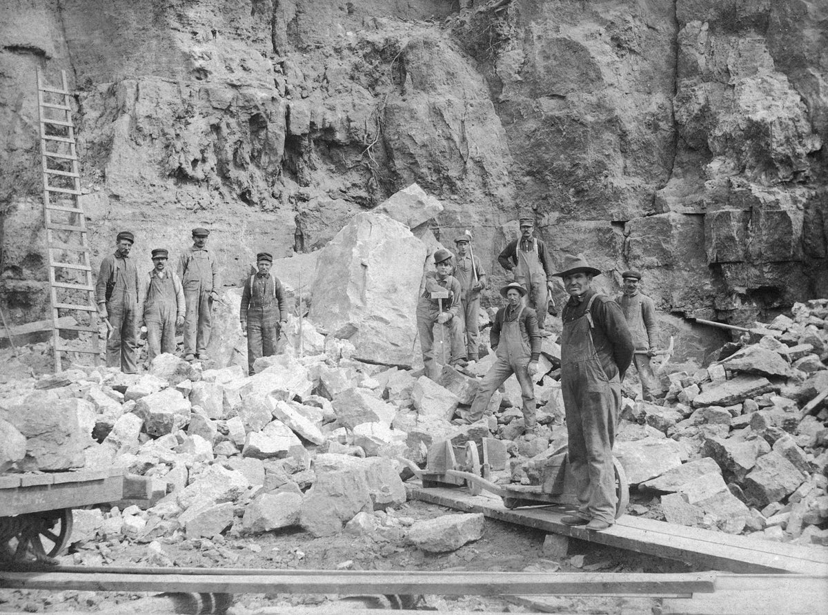 Quarry workers near Winona, circa 1880. Courtesy Winona County Historical Society