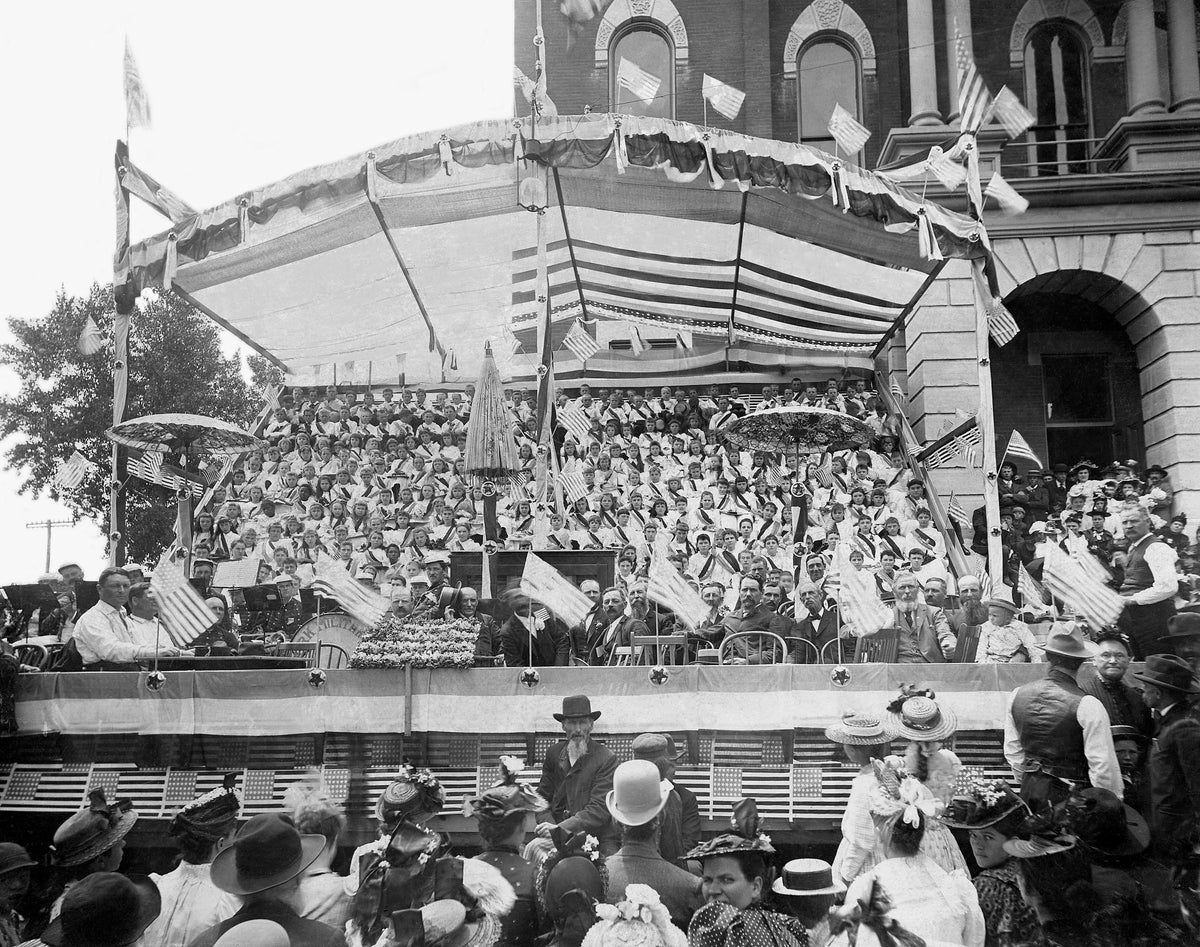 This iconic and historic York County Courthouse existed from 1886 until 1978. It was the backdrop for many town celebrations, including this Fourth of July extravaganza in 1894. According to the writers of the 1888 “Our Illustrated, The City of York Where Corn is King” publication — “York County Courthouse situated in the public square in the center of our city is, with one exception, the finest structure of the kind in the state of Nebraska."