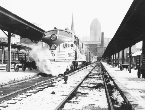 Chesapeake and Ohio Railway train at Union Depot in Detroit, March 19, 1949. Courtesy Detroit Public Library / #bh009883