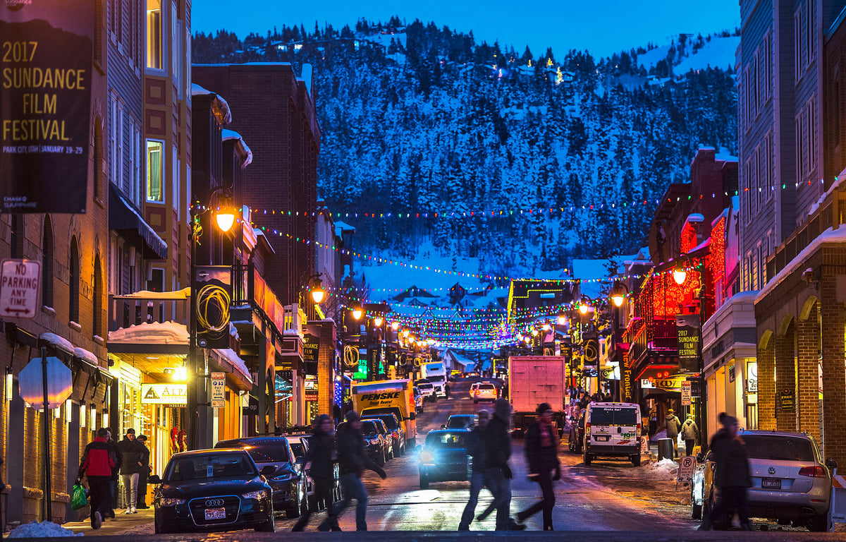 Main Street in Park City is lit up before the start of the 2017 Sundance Film Festival. Steve Griffin / The Salt Lake Tribune
