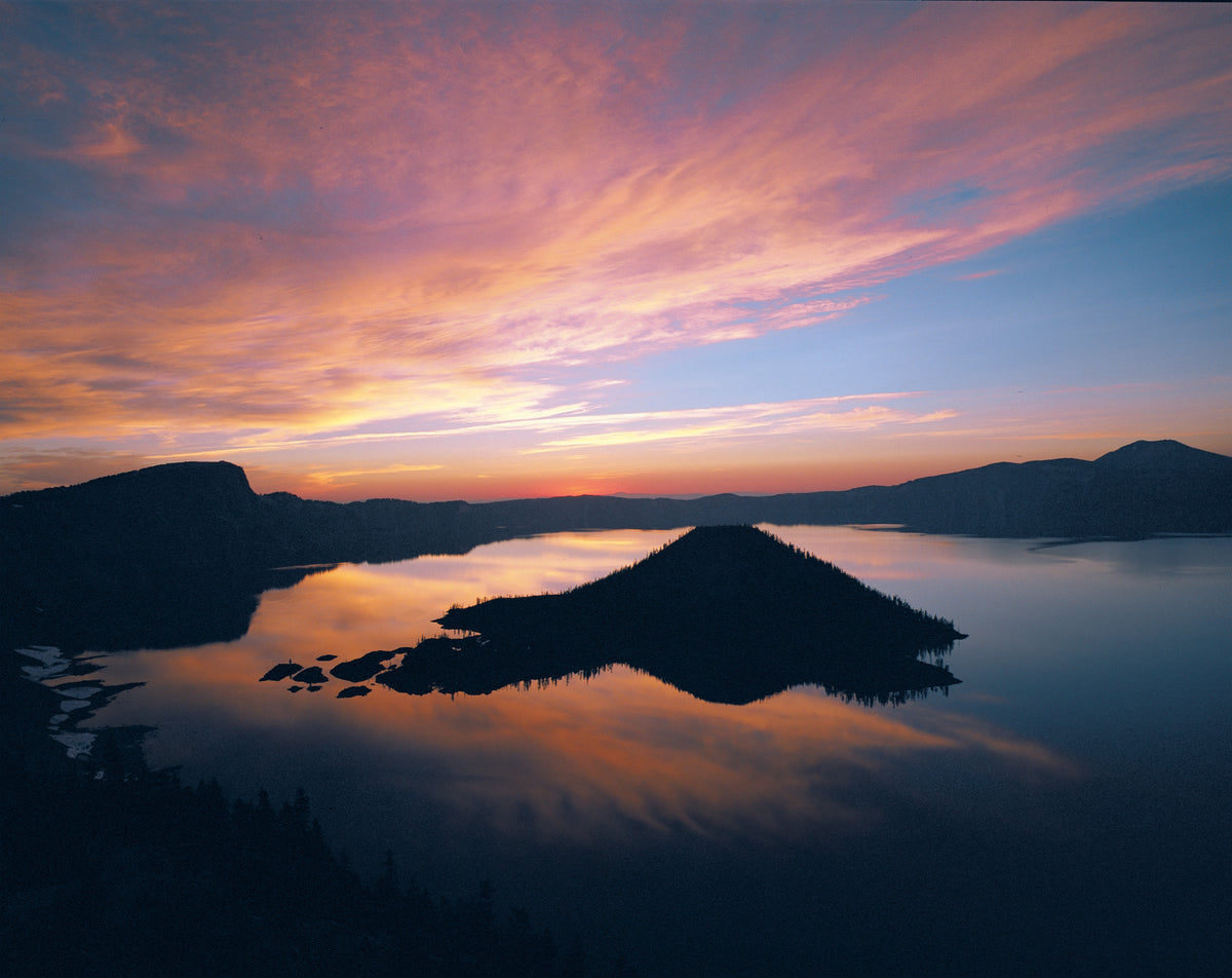 Crater Lake, Oregon's only national park features the nations deepest lake at 1,932 feet