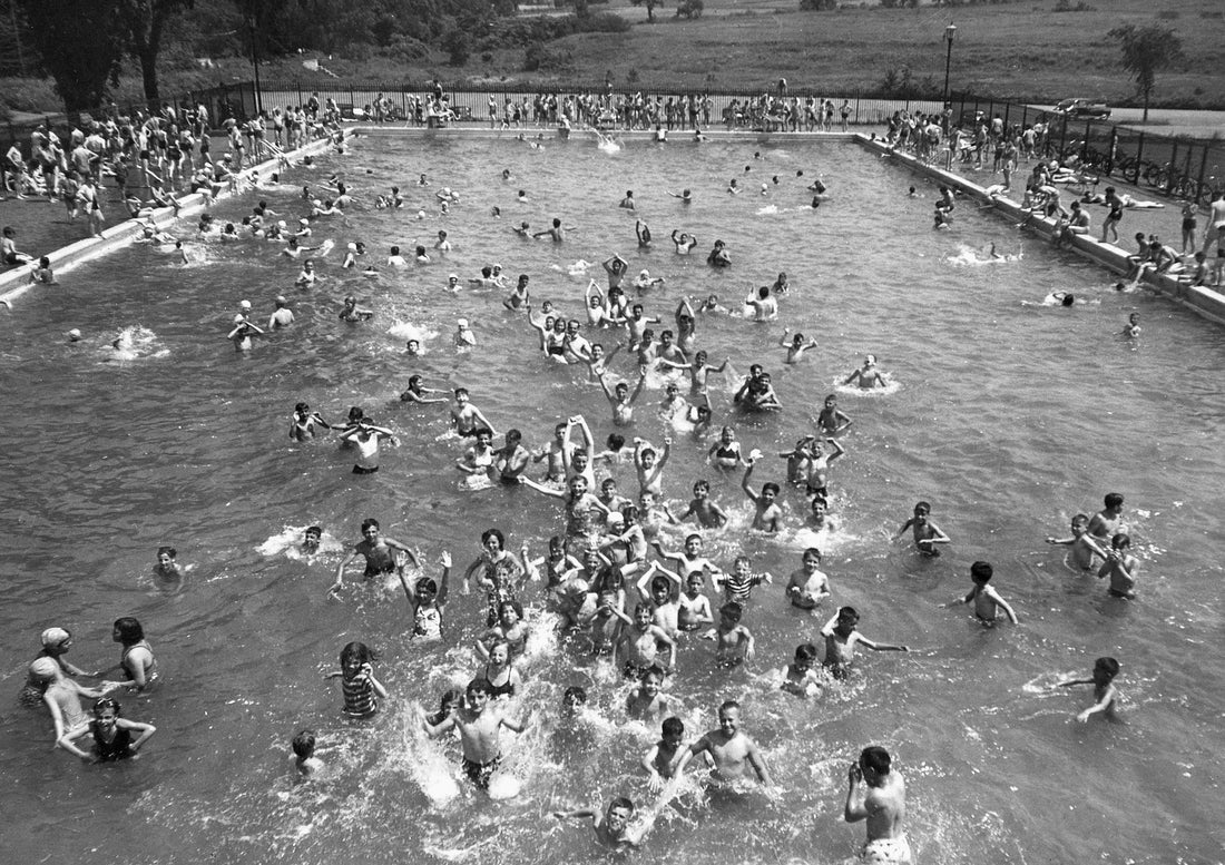 The John T. Buckley swimming pool at Albany Street, Culver Avenue and Welshbush Road was added to T. R. Proctor Park by the WPA and became a haven for East utica youngsters during the summer. Photo taken June 20, 1944.