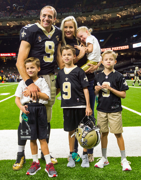 Drew Brees, Brittany with daughter Rylen and boys Callen, Baylen, Bowen, pose for a family picture before a 2018 preseason game in the Superdome. David Grunfeld / The Times-Picayune | The Advocate