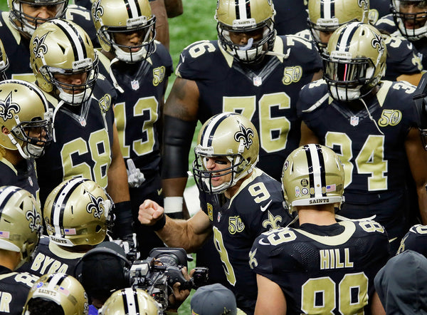 Drew Brees fires up the team before the Saints host the Broncos at the Mercedes-Benz Superdome in New Orleans on Nov. 13, 2016. David Grunfeld / The Times-Picayune | The Advocate