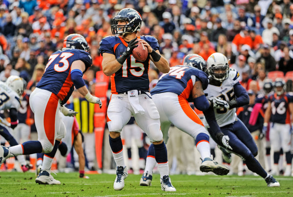 Denver Broncos quarterback Tim Tebow (15) during the third quarter of play against the San Diego Chargers Oct. 9, 2011, at Sports Authority Field at Mile High. Aaron Ontiveroz / The Denver Post