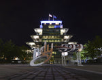 The Pagoda is all lit up at 5am on race day morning for the 99th running of the Indianapolis 500 at the Indianapolis Motor Speedway. Sunday, May 24, 2015