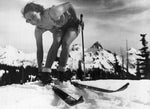 Betty Meacham, a student at the University of Washington, hurried from her classes to enjoy a day of skiing at Mount Rainier in May 1938. Courtesy The Seattle Times Archives