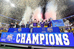 LSU head coach Ed Orgeron hoists the trophy with his players after LSU's Semifinal Championship Game against Oklahoma at Mercedes-Benz Stadium on Dec. 28, 2019, in Atlanta, Ga. LSU won 63-28. Courtesy Bill Feig/The Advocate