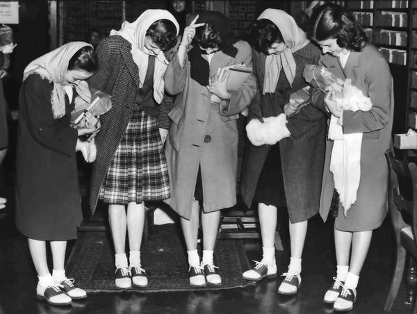 These were among the lucky ones who got into the store to be waited on. News that the saddles were here got around by word of mouth. There must have been a lot of talking. Courtesy The Oregonian