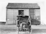 A house being moved by two men, Las Vegas, circa 1931. Courtesy Elton and Madelaine Garrett Photo Collection, UNLV University Libraries Special Collections & Archives