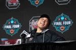 Coach Dawn Staley speaks during a press conference before the national championship game at the Target Center in Minneapolis, April 2, 2022. Tracy Glantz / The State