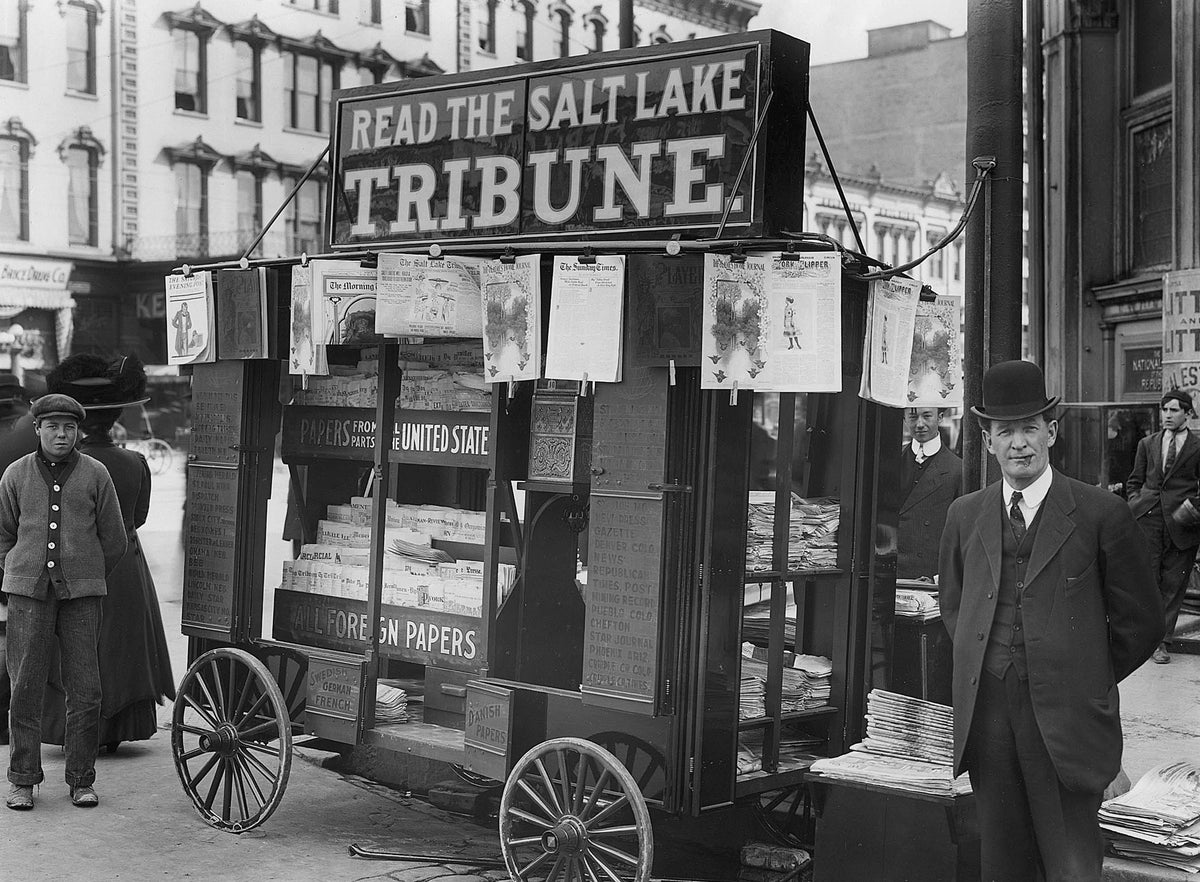 The Tribune’s news wagon is photographed in 1910. The Salt Lake Tribune