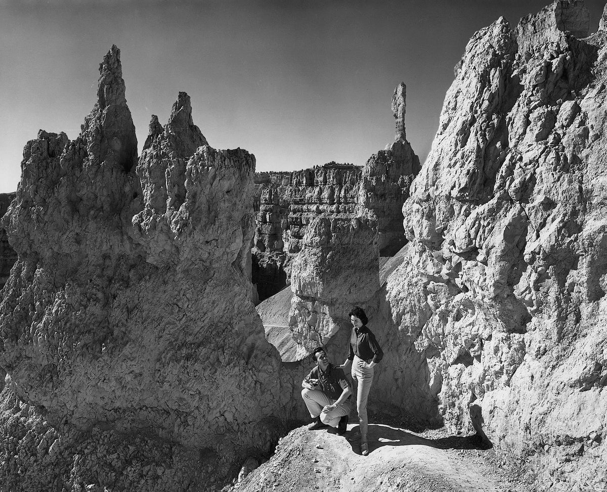 A couple visits Bryce Canyon National Park in the 1950s. The Salt Lake Tribune
