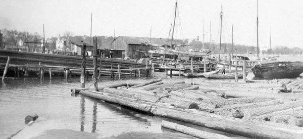Lumber mill along Knobbs Creek in Elizabeth City, circa 1930. Courtesy Norfolk Public Library, Sargeant Memorial Collection