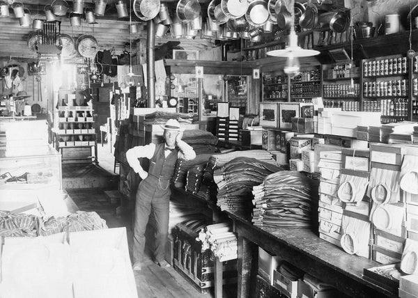 A man inside a general merchandise store, Las Vegas, circa 1915.Courtesy Ferron-Bracken Photo Collection, UNLV University Libraries Special Collections & Archives