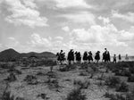 Cowboys racing at the railroad carnival in the early 1900s. Courtesy Tonopah Goldfield Album, UNLV University Libraries Special Collections & Archives