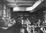 The bindery department at the Central Library, circa 1910, was a busy place and full of books. Courtesy Seattle Public Library