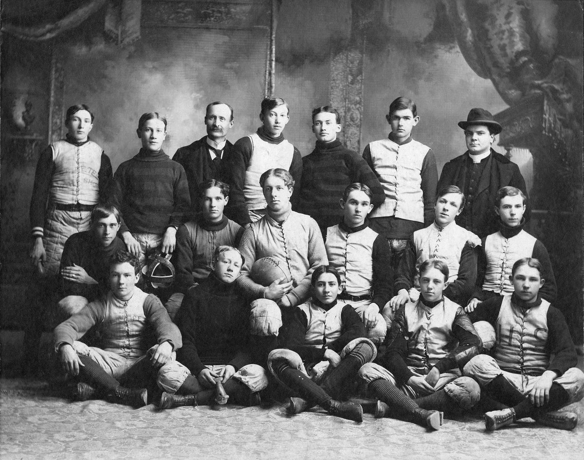 The St. Peter High School football team in 1900. Courtesy Nicollet County Historical Society